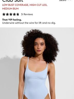 Left On Friday Light Blue Scoop Neck One-Piece Swimsuit